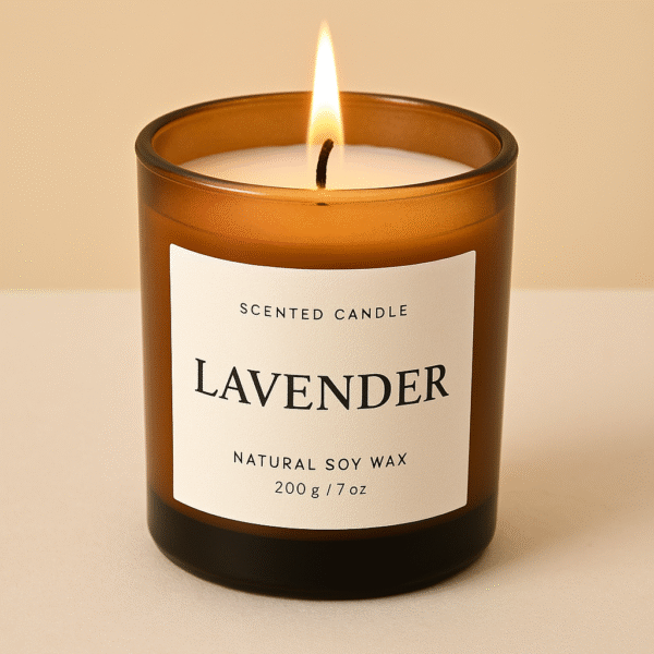 Lavender Scented Soy Candle | Natural Aromatherapy Jar Candle for Relaxation & Stress Relief (200g)
