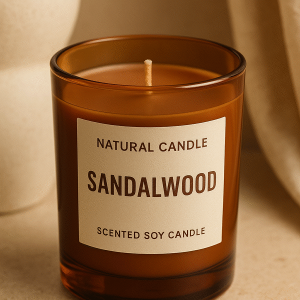 Sandalwood Scented Soy Candle | Natural Aromatherapy Jar Candle for Relaxation & Home Decor